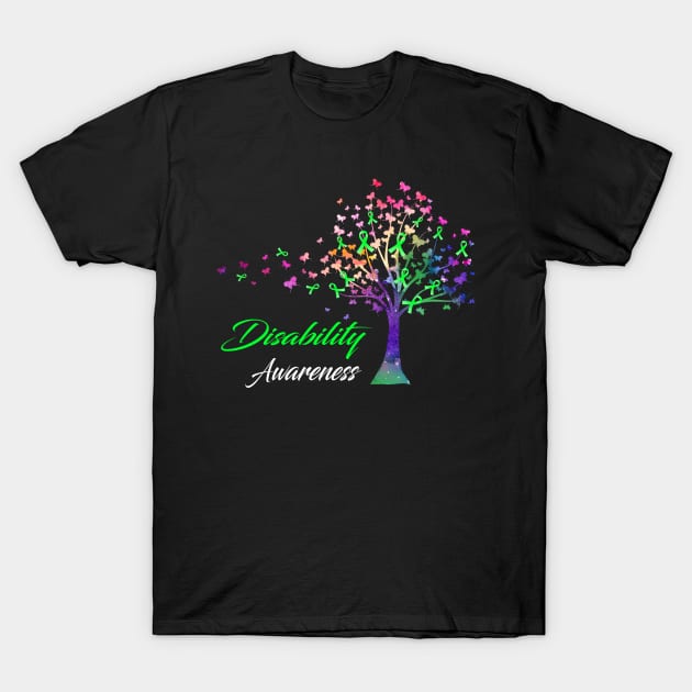 Tree Ribbons Disability Awareness Support Disability Warrior Gifts T-Shirt by ThePassion99